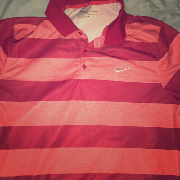 Red stripe Nike golf collared shirt - Picture 1 of 2